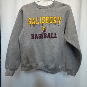 Salisbury University Baseball Gray Crewneck Sweatshirt Medium NCAA Russell READ